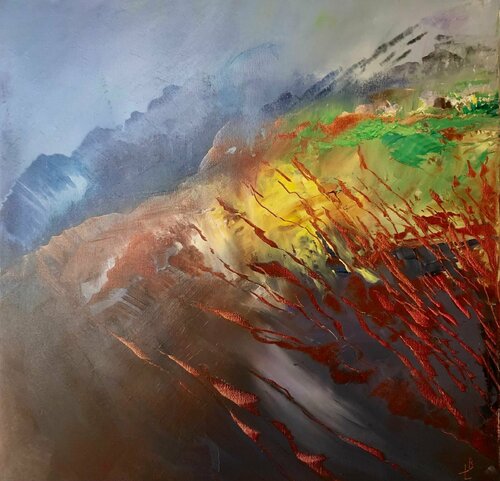 Abstraction in blue di Ludmila Budanov, Pittura in vendita su Singulart