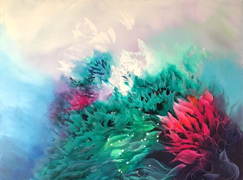 Coloefull  life under water van Ludmila Budanov, Schilderij te koop op Singulart