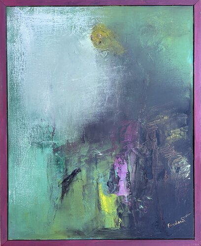 Abstract in green di Ludmila Budanov, Pittura in vendita su Singulart
