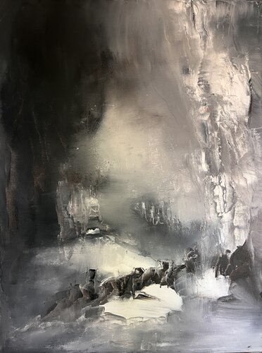 Walking through the night de Ludmila Budanov, Pintura a la venta en Singulart