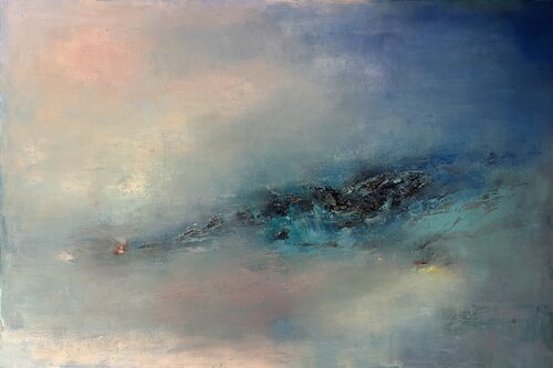 Landscape in blue von Ludmila Budanov, Malerei kaufen auf Singulart