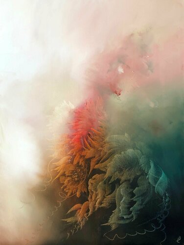 The floral meadow di Ludmila Budanov, Pittura in vendita su Singulart