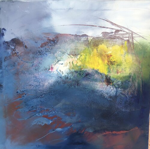 Abstraction in blue van Ludmila Budanov, Schilderij te koop op Singulart