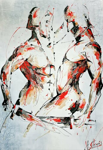 LE DUEL di Amandyne Steropes, Pittura in vendita su Singulart