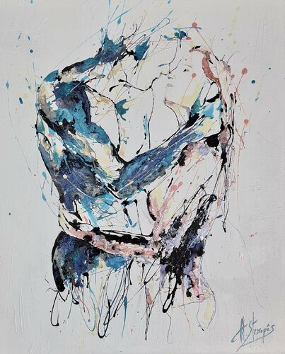 Les Amoureux di Amandyne Steropes, Pittura in vendita su Singulart