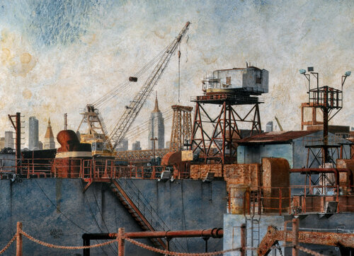 Brooklyn Navy Yard # 3.  New York. di Carlos Arriaga, Pittura in vendita su Singulart