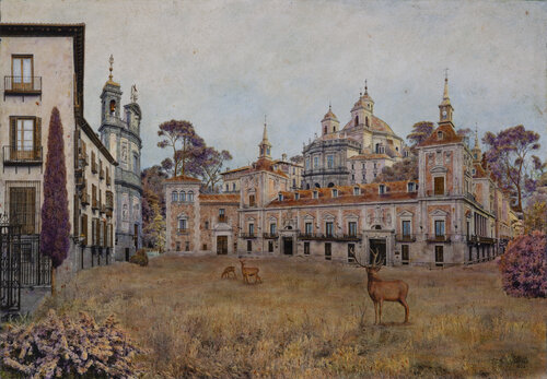 Futuro, la Plaza de la Villa.  Madrid di Carlos Arriaga, Pittura in vendita su Singulart