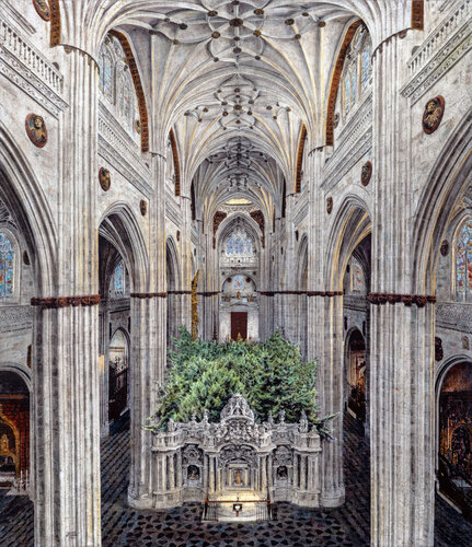 Crece el Interior de la Catedral # 2.  Salamanca. España. by Carlos Arriaga, 油畫 for Sale on Singulart