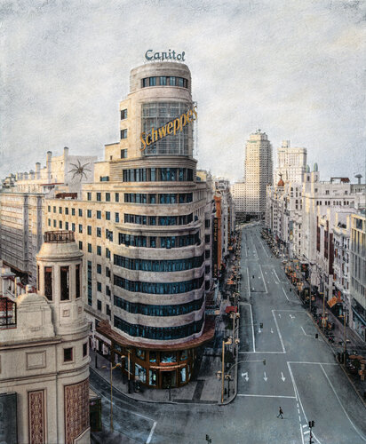 Lonely Walk in Madrid di Carlos Arriaga, Pittura in vendita su Singulart