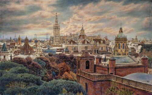 Sevilla Ciudad Ideal di Carlos Arriaga, Pittura in vendita su Singulart