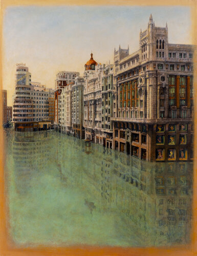 La Gran Ría Utópica. Madrid van Carlos Arriaga, Schilderij te koop op Singulart