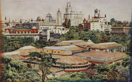 Art in the Heart of Madrid. # 2. (The Prado Roof) di Carlos Arriaga, Pittura in vendita su Singulart