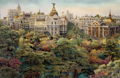 Ilusión Lumínica en Madrid. di Carlos Arriaga, Pittura in vendita su Singulart