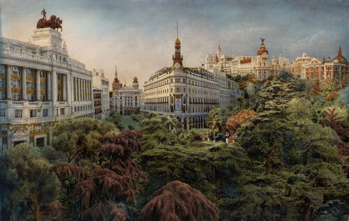 La Ciudad Recuperada. Madrid di Carlos Arriaga, Pittura in vendita su Singulart