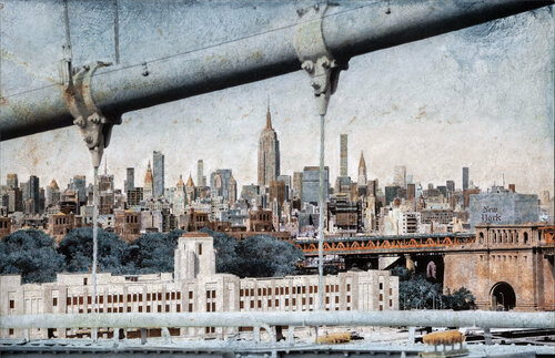 New York from Brooklyn Bridge. von Carlos Arriaga, Malerei kaufen auf Singulart
