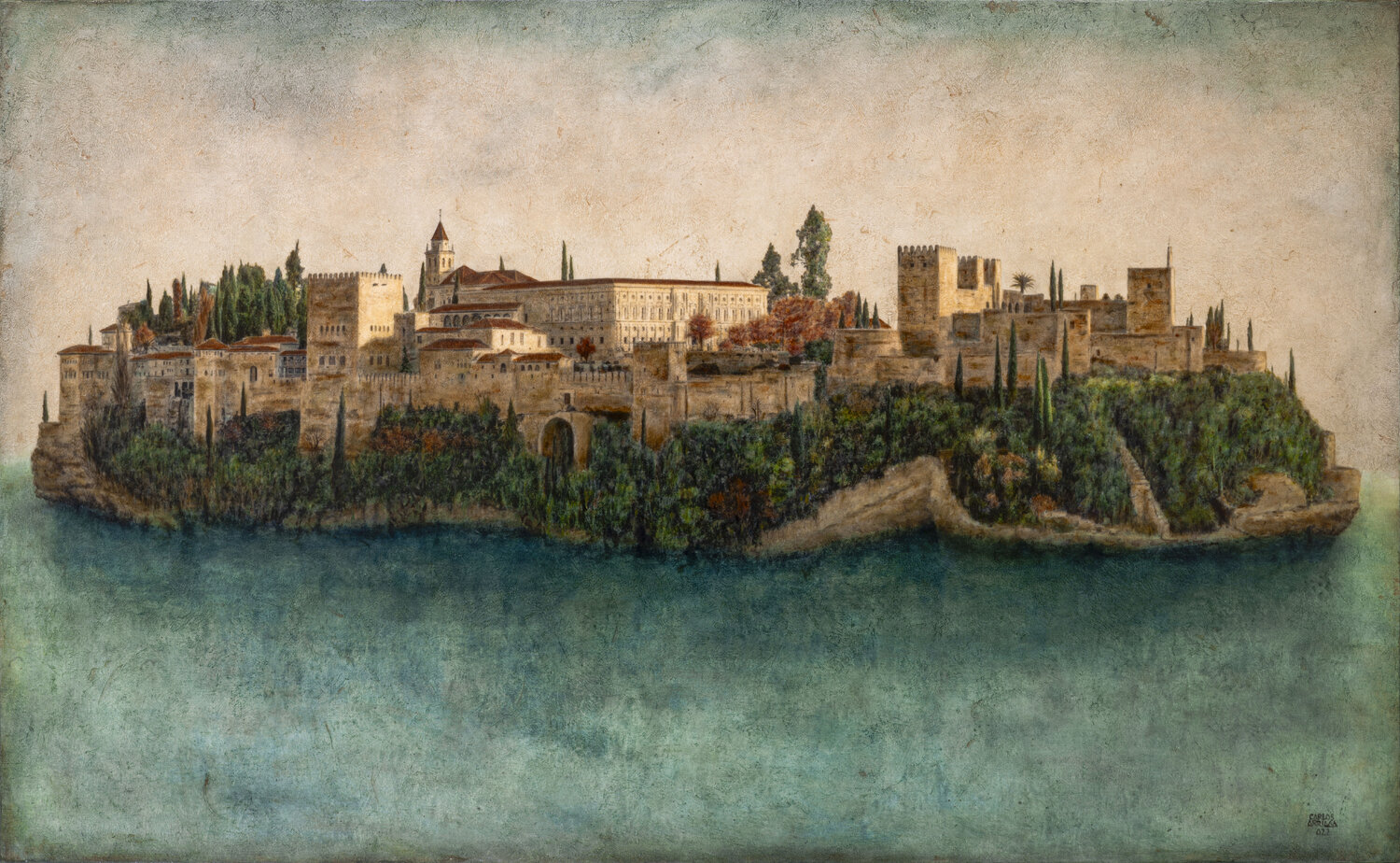 Isla Mágica de la Alhambra # 2 Carlos Arriaga Originalgemälde zu verkaufen
