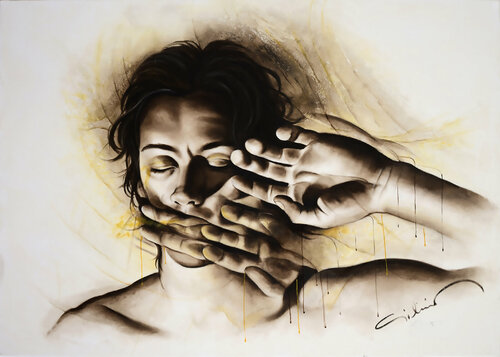 Closed V de Michel Giliberti, Pintura a la venta en Singulart