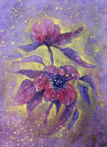 PEONIES 5 van Polina Ogiy, Schilderij te koop op Singulart