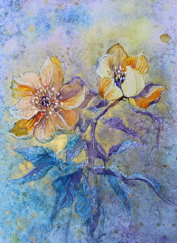 PEONIES 8 van Polina Ogiy, Schilderij te koop op Singulart