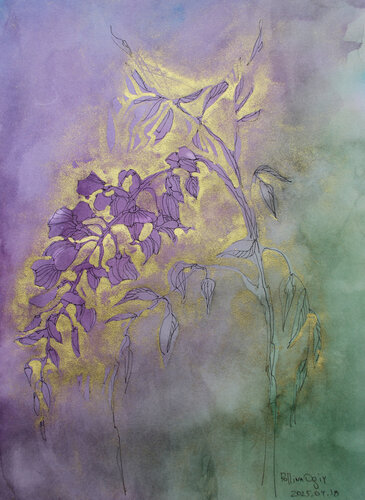 Wisteria 1 van Polina Ogiy, Schilderij te koop op Singulart