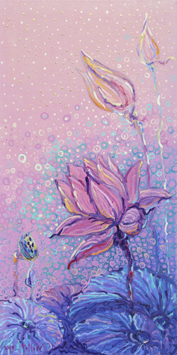 fiori di loto rosa par Polina Ogiy, Peinture en vente sur Singulart