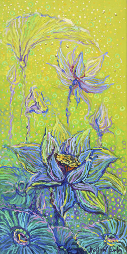 loto verde di Polina Ogiy, Pittura in vendita su Singulart