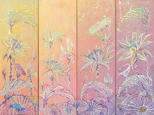 lotus alba di Polina Ogiy, Pittura in vendita su Singulart