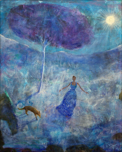 Dans le jardin cette nuit là j'avais bien entendu des bruits incertains. Comme moi le soleil s'était levé effeuillant sa vision. Vous étiez là dansant, accompagnée de clartés somnambules et d'un ami flamand. by François Pagé, 油畫 for Sale on Singulart