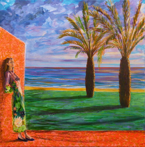 On avait passé les soirs d’été à écouter Jimi, ses cascades rêveuses aiguisées comme des lames heureuses. les fumées des feuillages orientaux dilataient nos regards extatiques, nous nous murmurions en dansant: "si tu veux nous nous aimerons avec tes lèvre von François Pagé, Malerei kaufen auf Singulart