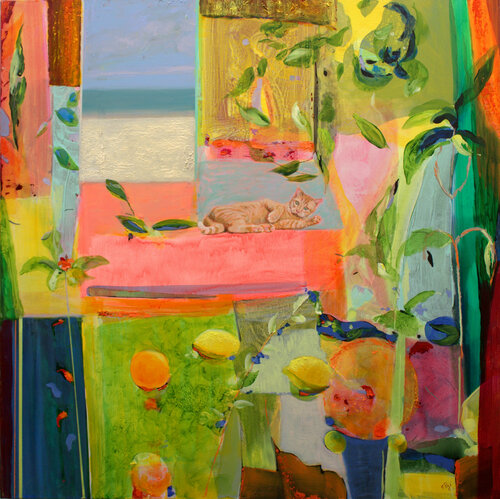 Au fond la mer tenait son immensité comme dans un Rothko. Dans la chambre de Paloma , les yeux grands ouverts de Mitsou gardaient secrètement les rêves intacts. von François Pagé, Malerei kaufen auf Singulart