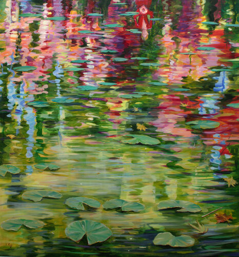 Lors de nos rendez-vous, il y avait cette eau qui nous séparait, mais quel transport ! par François Pagé, Peinture en vente sur Singulart