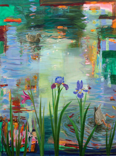 S'il te plaît, ne donne pas à manger aux canards ! par François Pagé, Peinture en vente sur Singulart