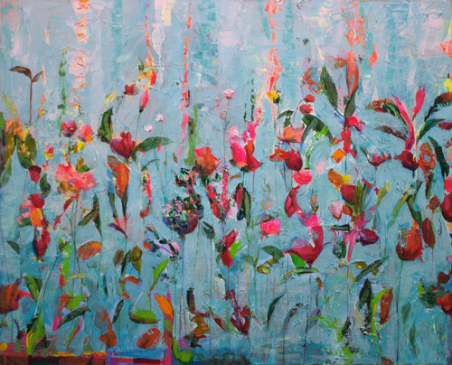 C'était au premier matin, ton cœur était clair, il éclairait le mien ; ta main était opale la mienne encore ailée. Les fleurs comme tes lèvres transportaient leurs couleurs comme tes baisers. par François Pagé, Peinture en vente sur Singulart
