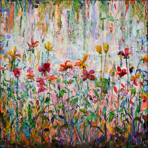 Le printemps revenait en automne et ta main caressait mon cœur monotone, je résistais pour que mes yeux ne se ferment. par François Pagé, Peinture en vente sur Singulart