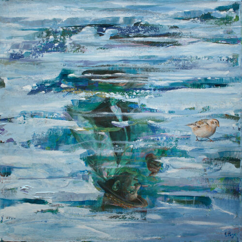 L'oiseau percevait le chant lointain d'une Iroquoise, sous la glace le portrait de Kwanita m'apparaissait. by François Pagé, Painting for Sale on Singulart