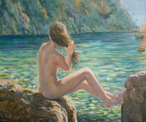 Sur l'île d'Aiaié, Circé regardant partir Ulysse vers l’île du soleil. François Pagé