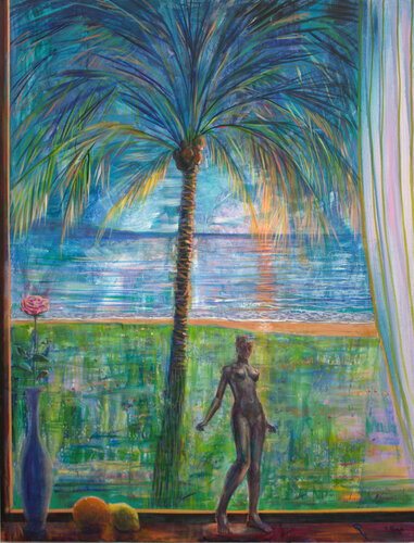 Il ne me restait de toi que la statuette qu'avait fait Josué lorsque tu dansais nue devant nous sur la plage, on te partageait nos baisers à tue-tête . by François Pagé, 絵画 for Sale on Singulart