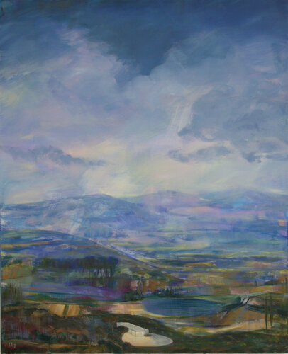 La paysage s’étendait sans fin comme dans un tableau du Lorrain. J'avais marché longtemps mais j'étais enfin heureux de découvrir la si lumineuse et singulière maison de Daphné . van François Pagé, Schilderij te koop op Singulart