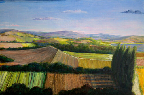 Je passais des heures à admirer le paysage depuis ta fenêtre, à m'imprégner de lui comme ma peau à travers ta peau quand je dérobais tes désirs dans les champs aimants. von François Pagé, Malerei kaufen auf Singulart