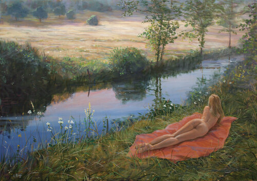 On se donnait rendez-vous au bord de l'eau l'été pour la pose. Le vent blond de juillet venait caresser la peau d'Isa, il ne fallait pas grand chose pour rendre heureux un paysage François Pagé