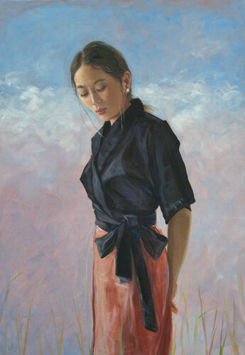 Vos yeux si vite baissés Serais-je allé, sans m’arrêter? Pourtant les nuages ne doutaient De rien. par François Pagé, Peinture en vente sur Singulart