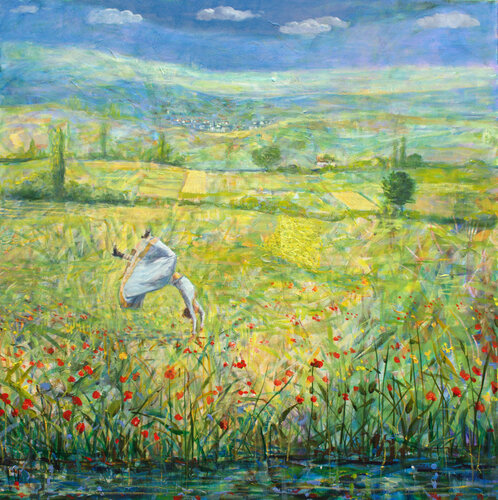 Même les alouettes suspendirent leur vol. La fuite de Daphné. by François Pagé, Painting for Sale on Singulart
