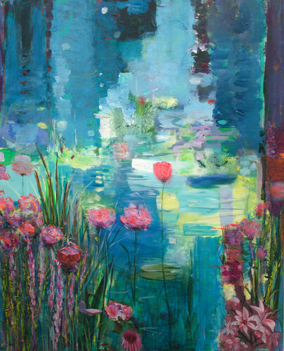 Les jardins inondés, Êtes vous inquiets? Aucune fuite possible. par François Pagé, Peinture en vente sur Singulart