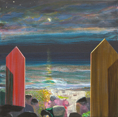 Du côté de chez Noan, les petits secrets de la plage la nuit sous la Lune. de François Pagé, Pintura a la venta en Singulart