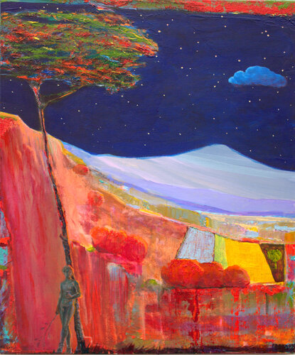 Jupiter remerciant Mercure d'une pluie d'étoiles, pour l'avoir sauvé de la jalousie de sa femme Héra. de François Pagé, Pintura a la venta en Singulart