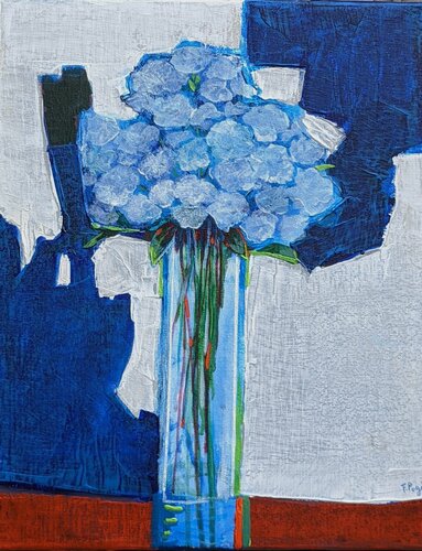 Comme ton bouquet, on se réfugiait dans les ombres bleues d'été pour s'aimer. von François Pagé, Malerei kaufen auf Singulart