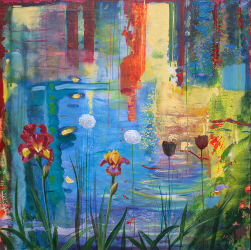 Je t'avais composé une chanson d'amour par ce jour d’été dans l'ardent jardin où les fleurs avaient des voix. par François Pagé, Peinture en vente sur Singulart