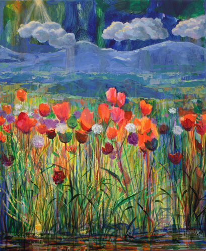 En se racontant leurs plaisirs, elles rentraient du bal, leur robe froissée; quelques nuages les accompagnaient. Le dimanche aura sa rançon. by François Pagé, 회화 for Sale on Singulart