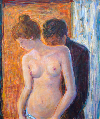 Même si la lumière ardente accuse, ne te presse pas, attarde-toi, va sans danger. Raconte-moi tes voyages sur mon corps. van François Pagé, Schilderij te koop op Singulart