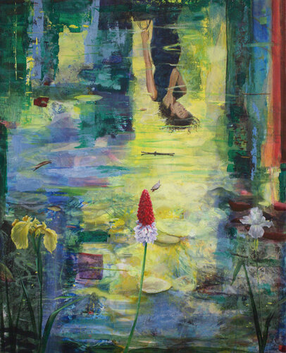 Avec Zenaïs, nous allions mélanger notre temps, sur l’étang. Il y avait toujours un événement pour y gagner du bonheur. by François Pagé, 회화 for Sale on Singulart